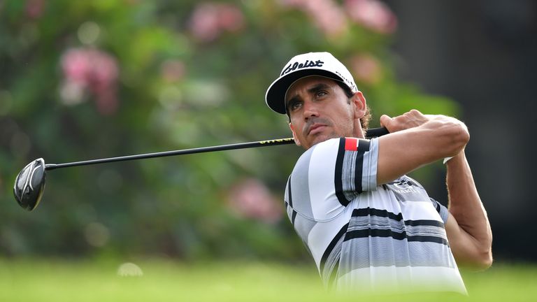 KUALA LUMPUR, MALAYSIA - FEBRUARY 08:  Rafa Cabrera Bello of Spain plays a shot during the pro - am ahead of the Maybank Championship Malaysia at Saujana G