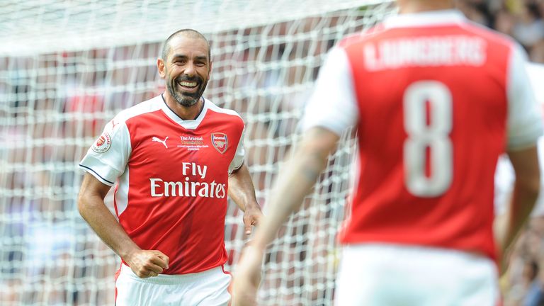 Robert Pires during the Arsenal Foundation Charity match between Arsenal Legends and Milan Glorie at Emirates Stadium