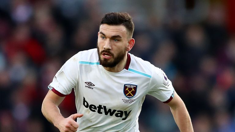 Robert Snodgrass of West Ham United in action against Southampton