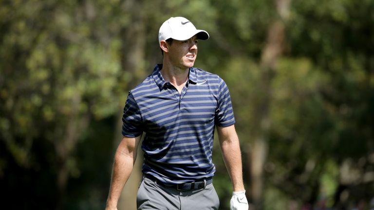 MEXICO CITY, MEXICO - MARCH 03:  Rory McIlroy of Northern Ireland reacts after playing a shot on the fairway on the eighth hole during the second round of 