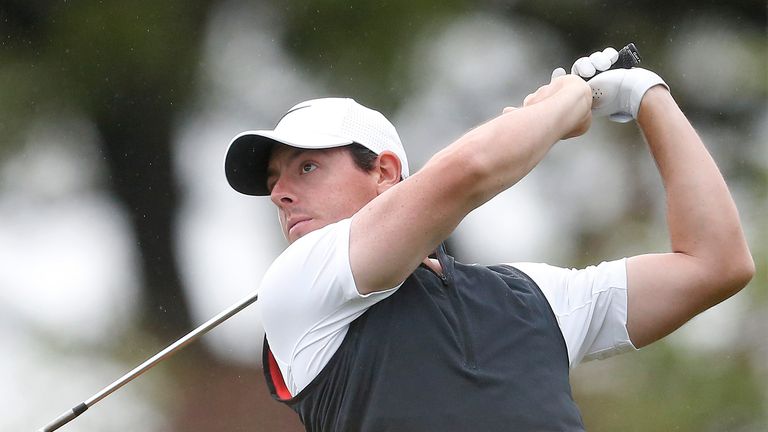 AUSTIN, TX - MARCH 24: Rory McIlroy of Northern Ireland practices on the driving range prior to round three of the World Golf Championships-Dell Technologi