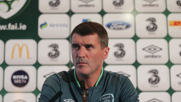 DUBLIN, IRELAND - NOVEMBER 13: Assistant manager Roy Keane speaks at a press conference at Gannon Park on November 13, 2013 in Dublin, Ireland. (Photo by P
