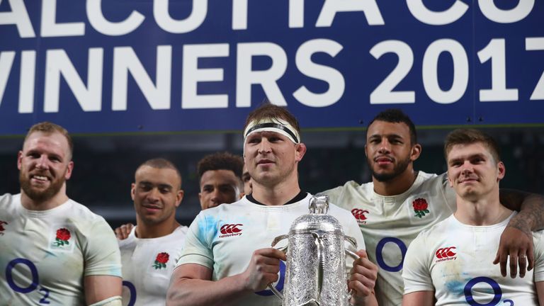 Dylan Hartley lifts the Calcutta Cup