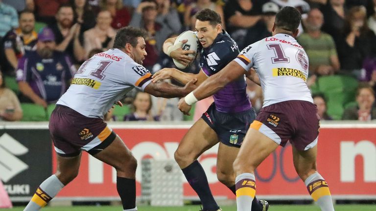 Billy Slater in action against Brisbane