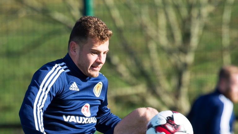 Scotland's Ryan Fraser trains ahead of the match against Canada, March 2017
