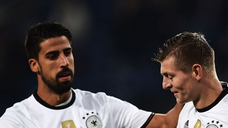 Sami Khedira and Toni Kroos in action for Germany