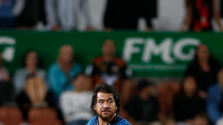 HAMILTON, NEW ZEALAND - MARCH 03:  Steven Luatua of the Blues is red carded during the round two Super Rugby match between the Chiefs and the Blues at Rugb