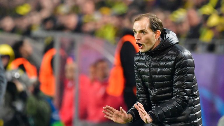Dortmund's head coach Thomas Tuchel reacts during the UEFA Champions League Round of 16, 2nd-leg football match Borussia Dortmund v SL Benfica in Dortmund,