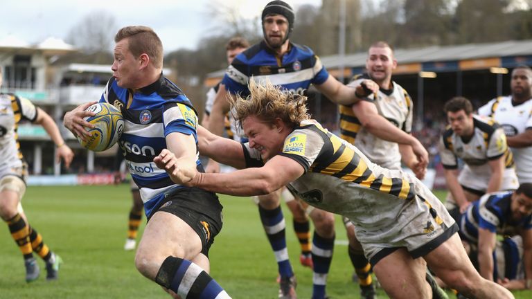 Tommy Taylor hunts down bath's Chris Cook