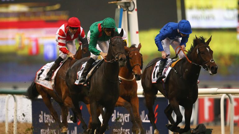 Vazirabad beats Beautiful Romance to win the Dubai City Of Gold for the second year running on World Cup day at Meydan.