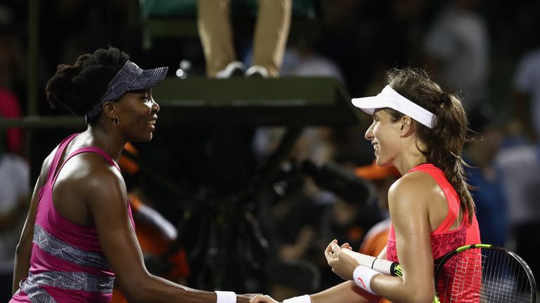 Williams and Konta exchange pleasantries after a stunning duel in Miami