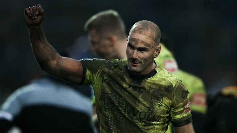 Betfred Super League - Wakefield Trinity v Hull FC - Beaumont Legal Stadium, Wakefield, England - Hull FC's Danny Houghton celebrates the win.