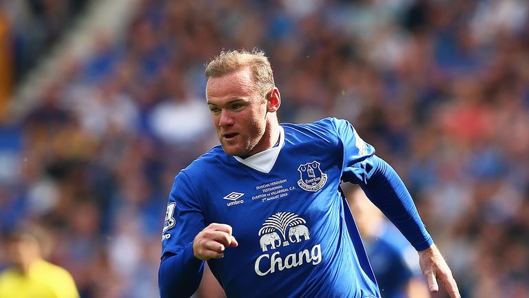 Wayne Rooney in action during the Duncan Ferguson Testimonial match between Everton and Villareal at Goodison Park in August, 2015