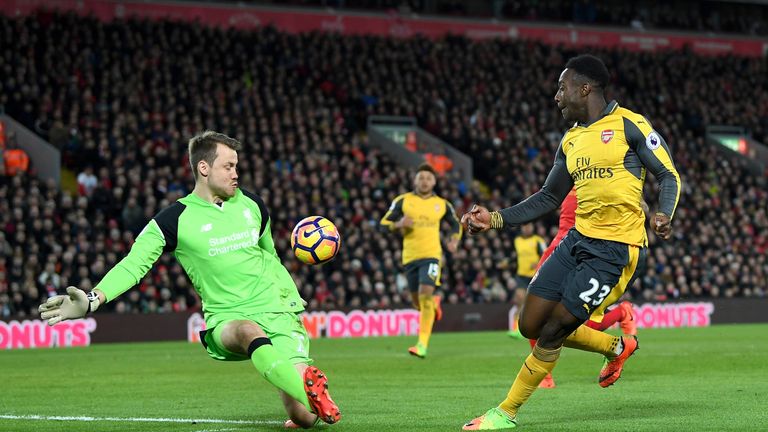 Danny Welbeck pulled one back for Arsenal in the second half