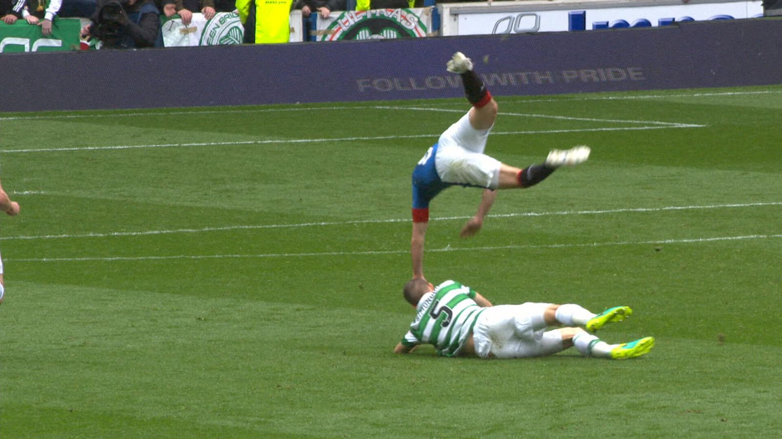 Celtic's Jozo Simunovic Tackle On Rangers' Kenny Miller In Old Firm ...