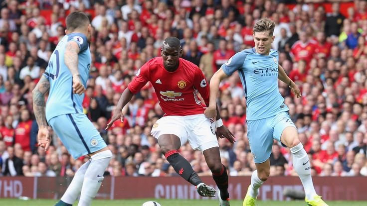 during the Premier League match between Manchester United and Manchester City at Old Trafford on September 10, 2016 in Manchester, England.