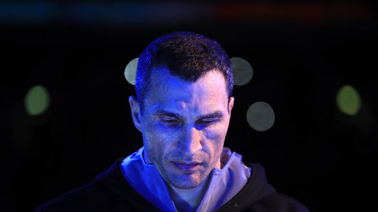 LONDON, ENGLAND - APRIL 29:  Wladimir Klitschko makes his way to the ring prior to his fight against Anthony Joshua for the IBF, WBA and IBO Heavyweight Wo