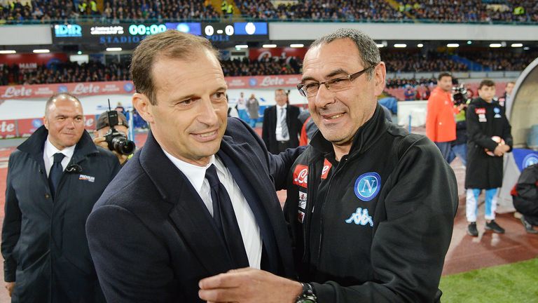 Napoli coach Maurizio Sarri and Massimiliano Allegri will go head-to-head  again on Wednesday night 