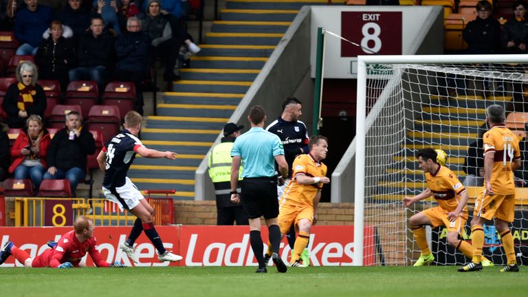 Mark O'Hara fires Dundee ahead against the run of play at Fir Park