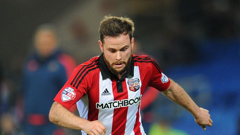 CARDIFF, WALES - DECEMBER 15:  Alan Judge of Brentford during the Sky Bet Championship match between Cardiff City and Brentford at the Cardiff City Stadium