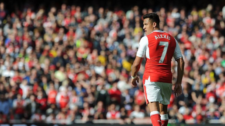 Alexis Sanchez during the Premier League match between Arsenal and Manchester City at Emirates Stadium