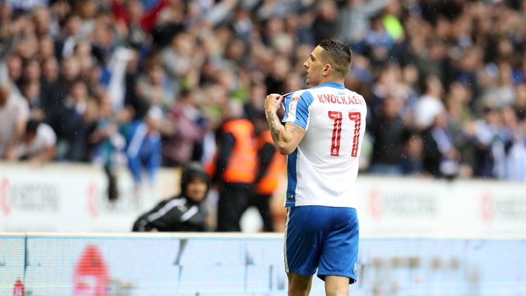 Brighton & Hove Albion's Anthony Knockaert celebrates scoring his side's first goal