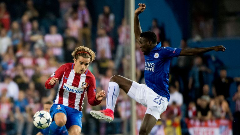 Wilfred Ndidi dropped deeper in the second half as Leicester looked to tackle the threat of Atletico's Antoine Griezmann