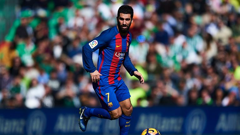 Arda Turan of FC Barcelona in action during La Liga match between Real Betis Balompie and FC Barcelona