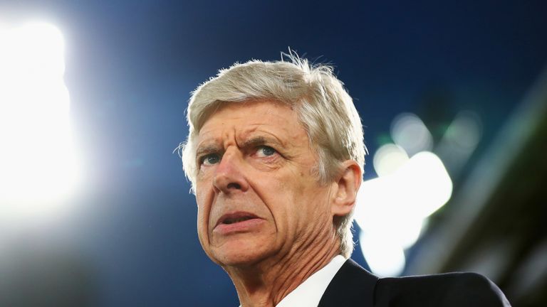 Arsene Wenger looks on prior to the Premier League match between Crystal Palace and Arsenal