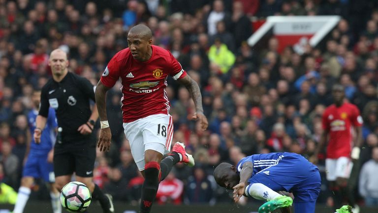during the Premier League match between Manchester United and Chelsea at Old Trafford on April 16, 2017 in Manchester, England.