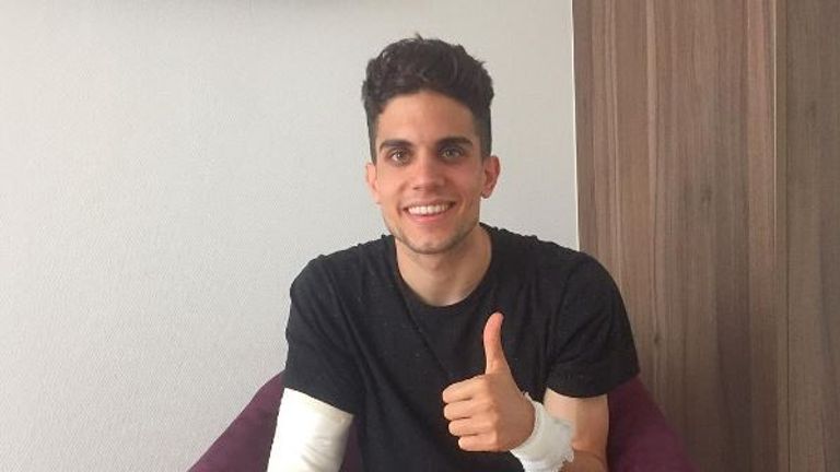 Marc Bartra after the operation to his right wrist