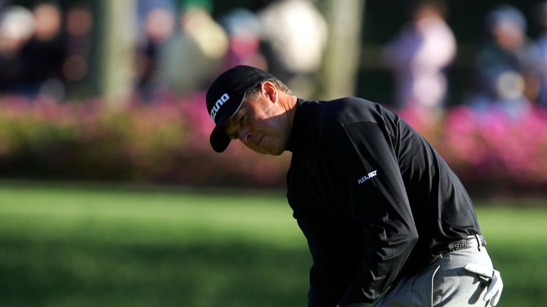 PONTE VEDRA BEACH, FL - MARCH 28:  Bob Tway hits a putt during the final round of The Players Championship at the TPC at Sawgrass on March 28, 2005 in Pont