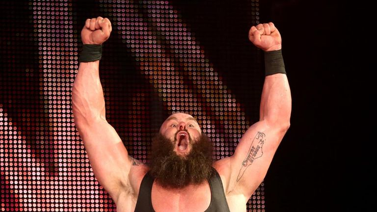 Braun Strowman celebrates after destroying Kalisto.