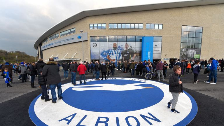 BRIGHTON, ENGLAND - APRIL 04: General view outside the stadium prior to the Sky Bet Championship match between Brighton & Hove Albion and Birmingham City a