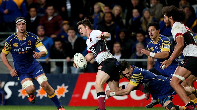 DUNEDIN - OCTOBER 28 2016:  Bryn Gatland of North Harbour tries to break the defence during the Mitre 10 Championships Final against Otago