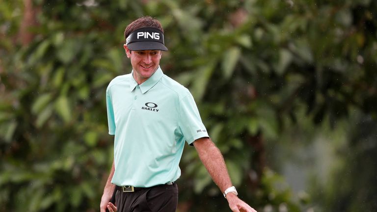 SHENZHEN, CHINA - APRIL 20:  Bubba Watson of the United States reacts during the first round of the Shenzhen International at Genzon Golf Club on April 20,