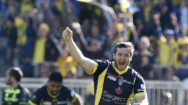 23/04/2017 - Clermont fly-half Camille Lopez jubilates after scoring a drop during the European Rugby Champions Cup semi-final against Leinster