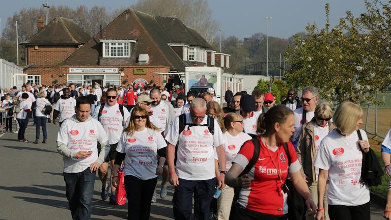 Charlton fans walked nine miles to raise money