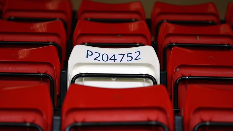 An image of PC Keith Palmer's seat prior to the match between Charlton Athletic and Milton Keynes Dons at T