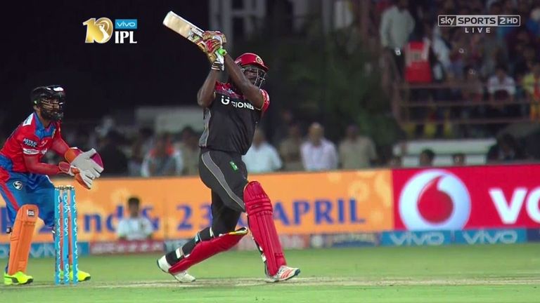 Chris Gayle smashed 77 from 38 balls for RCB against Gujarat Lions