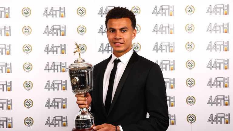 Tottenham Hotspur' Dele Alli who has won the PFA Young Player of the year award for Outstanding Contribution to Football during the 2016 PFA Awards at the 