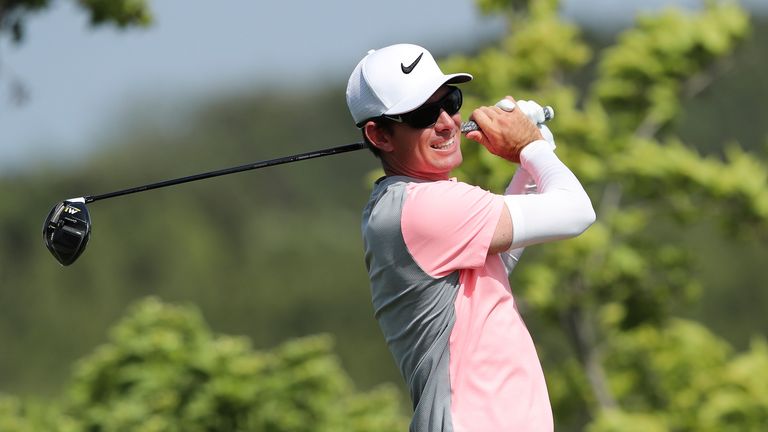 BEIJING, CHINA - APRIL 29:  Dylan Frittelli of South Africa plays a shot during the third round of the 2017 Volvo China open at Topwin Golf and Country Clu