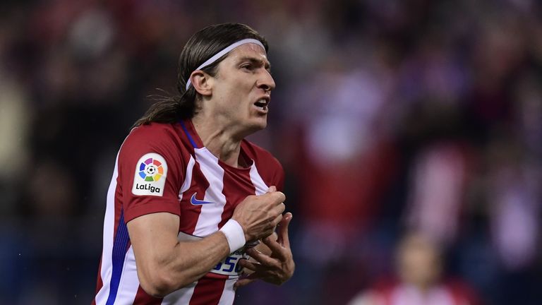 Atletico Madrid's Filipe Luis scored the winner against Real Sociedad