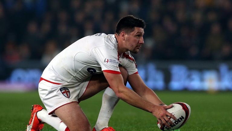 Gareth Widdop of England during the International Rugby League Test Series match against New Zealand