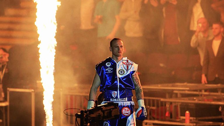   George Groves of |England enters the arena during the  IBF & WBA World Super Middleweight Title Fight at Wembley Stadium on May 31