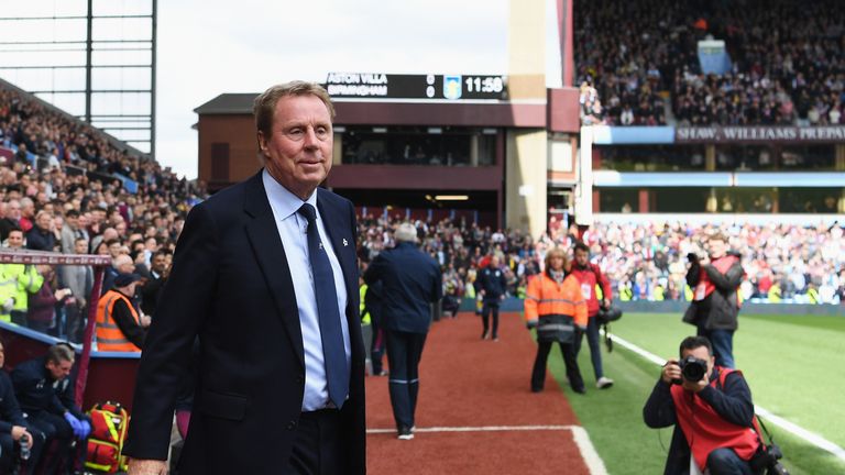 Harry Redknapp in the Villa Park dugout ahead of his first game in charge of Birmingham
