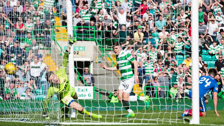 James Forrest scores Celtic's third in the 3-1 win over Kilmarnock