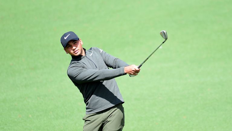 AUGUSTA, GA - APRIL 06:  Jason Day of Australia chips to the second green during the first round of the 2017 Masters Tournament at Augusta National Golf Cl