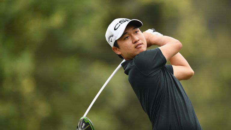 RABAT, MOROCCO - APRIL 13:  Jeung Hun Wang of Korea tees off during the first round on day one of the Trophee Hassan II at Royal Golf Dar Es Salam on April