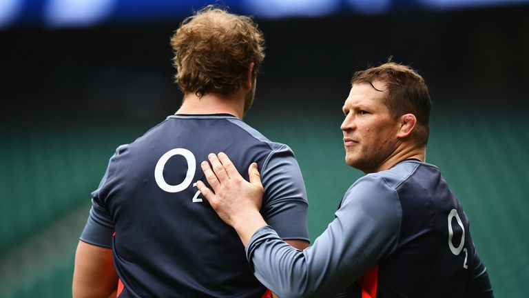 England's  Joe Launchbury (L) and Dylan Hartley were unlucky not to make the Lions squad